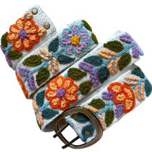 Load image into Gallery viewer, Peruvian Hand Embroidered Belt , Wool Belt, Statement Belt -  Boho Blooms Belt