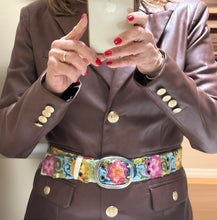 Load image into Gallery viewer, Peruvian Hand Embroidered Belt - Boho - Eternal Bloom/Cream Background