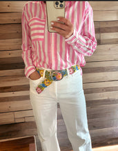 Load image into Gallery viewer, Peruvian Hand Embroidered Belt - Boho - Eternal Bloom/Cream Background