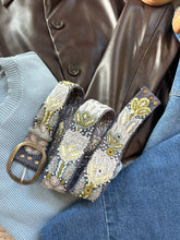 Load image into Gallery viewer, Peruvian Hand Embroidered Belt , Wool Belt, Statement Belt -  Slate Meadow