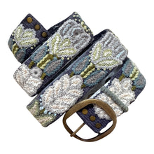 Load image into Gallery viewer, Peruvian Hand Embroidered Belt , Wool Belt, Statement Belt -  Slate Meadow