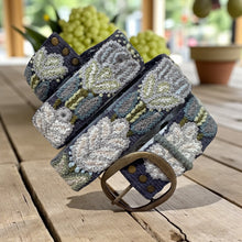 Load image into Gallery viewer, Peruvian Hand Embroidered Belt , Wool Belt, Statement Belt -  Slate Meadow
