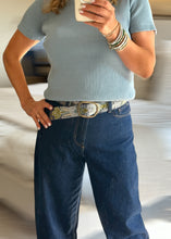 Load image into Gallery viewer, Peruvian Hand Embroidered Belt , Wool Belt, Statement Belt -  Slate Meadow