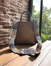 Load image into Gallery viewer, Embroidered Adjustable Handbag Strap, Purse Strap, Camera Strap - Andina Terracota, Rust and Blues