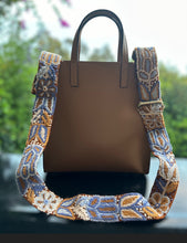 Load image into Gallery viewer, Embroidered Adjustable Handbag Strap, Purse Strap, Camera Strap - Andina Terracota, Rust and Blues