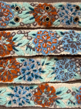 Load image into Gallery viewer, Peruvian Hand Embroidered Belt , Wool Belt, Statement Belt - Azure Blossom