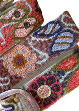 Load image into Gallery viewer, Peruvian Hand Embroidered Belt , Wool Belt, Statement Belt -  Bohemian Mosaic Tan base