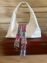 Load image into Gallery viewer, Embroidered Adjustable Shoulder Strap, Purse Strap, Camera Strap - Pink and Turquoise