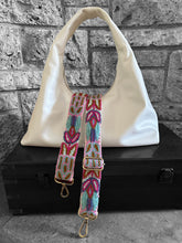 Load image into Gallery viewer, Embroidered Adjustable Shoulder Strap, Purse Strap, Camera Strap - Pink and Turquoise