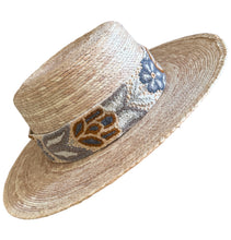 Load image into Gallery viewer, Sun Hat , Straw Hat, Hand Embroidered Band