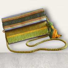 Load image into Gallery viewer, Hand Weaved Envelope Bag, Crossbody Bag, Evening Bag - Multicolor, Green, Yellow, Orange and Pink