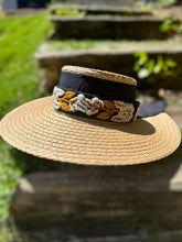 Load image into Gallery viewer, Wide Brim Straw Hat for Women, Oversized Beach Hat, UV Protection Sun Hat,  Panama Wide Brim Hat,  Summer , Hand Embroidered Removable Band