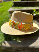 Load image into Gallery viewer, Fedora Hat, Summer Hat, Straw Hat, Panama Hat,  Removable Hand Embroidered Band