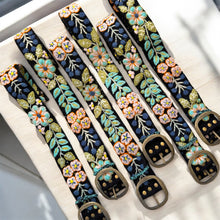 Load image into Gallery viewer, Peruvian Hand Embroidered Belt , Wool Belt, Statement Belt - Midnight Meadow