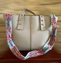 Load image into Gallery viewer, Embroidered Adjustable Shoulder Strap, Purse Strap, Camera Strap - Pink and Turquoise