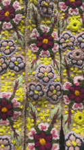 Load and play video in Gallery viewer, Peruvian Hand Embroidered Belt , Wool Belt, Statement Belt -  Garden Bloom Tan Base