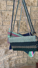 Load and play video in Gallery viewer, Hand Weaved Envelope Bag, Crossbody Bag, Evening Bag - Blue and Gold