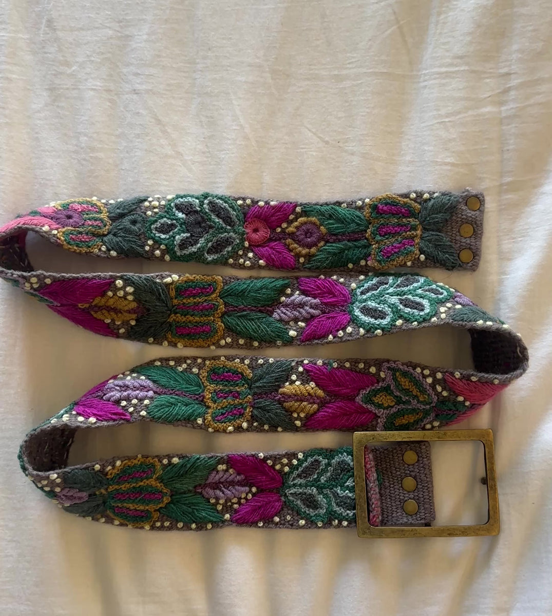 Embroidered Andina Belt - Peruvian, Hand Embroidered, Flower  display picture 1