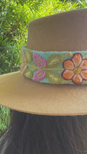 Load and play video in Gallery viewer, Fedora Hat - Wool Felt Hat, Wide Brim Hat , Embroidered Removable Hat Band  -  Mustard