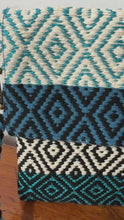 Load and play video in Gallery viewer, Hand Weaved Envelope Bag, Crossbody Bag, Evening Bag - Blue, Turquoise Black