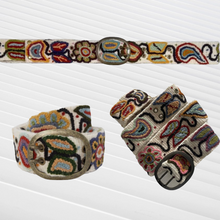 Load image into Gallery viewer, Embroidered Andina  Belt - Peruvian, Handmade Flower Belt -  Andina Blossom - Off White