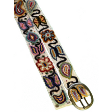 Load image into Gallery viewer, Embroidered Andina  Belt - Peruvian, Handmade Flower Belt -  Andina Blossom - Off White