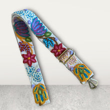 Load image into Gallery viewer, Embroidered Adjustable Shoulder Strap, Purse Strap, Camera Strap - Aqua Star