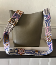 Load image into Gallery viewer, Embroidered Adjustable Handbag Strap, Purse Strap, Camera Strap - Andina Blues and Pink