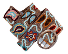 Load image into Gallery viewer, Embroidered  Andina Belt - Peruvian, Handmade -  Andina Blossom - TABACO
