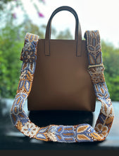 Load image into Gallery viewer, Embroidered Adjustable Handbag Strap, Purse Strap, Camera Strap - Andina Terracota, Rust and Blues
