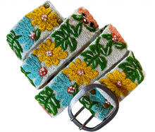 Load image into Gallery viewer, Peruvian Hand Embroidered Belt , Wool Belt, Statement Belt -  Sunset Bloom
