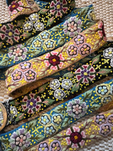 Load image into Gallery viewer, Peruvian Hand Embroidered Belt , Wool Belt, Statement Belt -  Garden Bloom Tan Base
