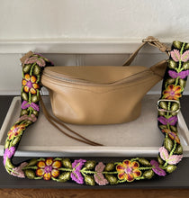 Load image into Gallery viewer, Embroidered Adjustable Shoulder Strap, Purse Strap, Camera Strap - Andina Rust and Pink/Black Backing
