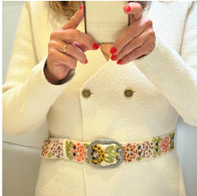 Load image into Gallery viewer, Peruvian Hand Embroidered Belt , Wool Belt, Statement Belt -  Vintage Blossom
