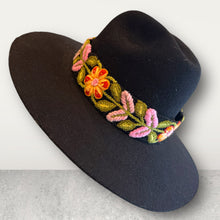 Load image into Gallery viewer, Embroidered &#39;HAT BANDS&#39; , Handembroidred, Floral - 100% Wool
