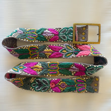 Load image into Gallery viewer, Embroidered Andina Belt -  Peruvian, Hand Embroidered, Flower Belt, Floral Ethnic Belt, 100% wool, -  Andina Jeweled
