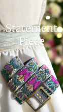 Load image into Gallery viewer, Embroidered Andina Belt -  Peruvian, Hand Embroidered, Flower Belt, Floral Ethnic Belt, 100% wool, -  Andina Jeweled

