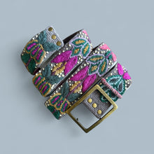 Load image into Gallery viewer, Embroidered Andina Belt -  Peruvian, Hand Embroidered, Flower Belt, Floral Ethnic Belt, 100% wool, -  Andina Jeweled
