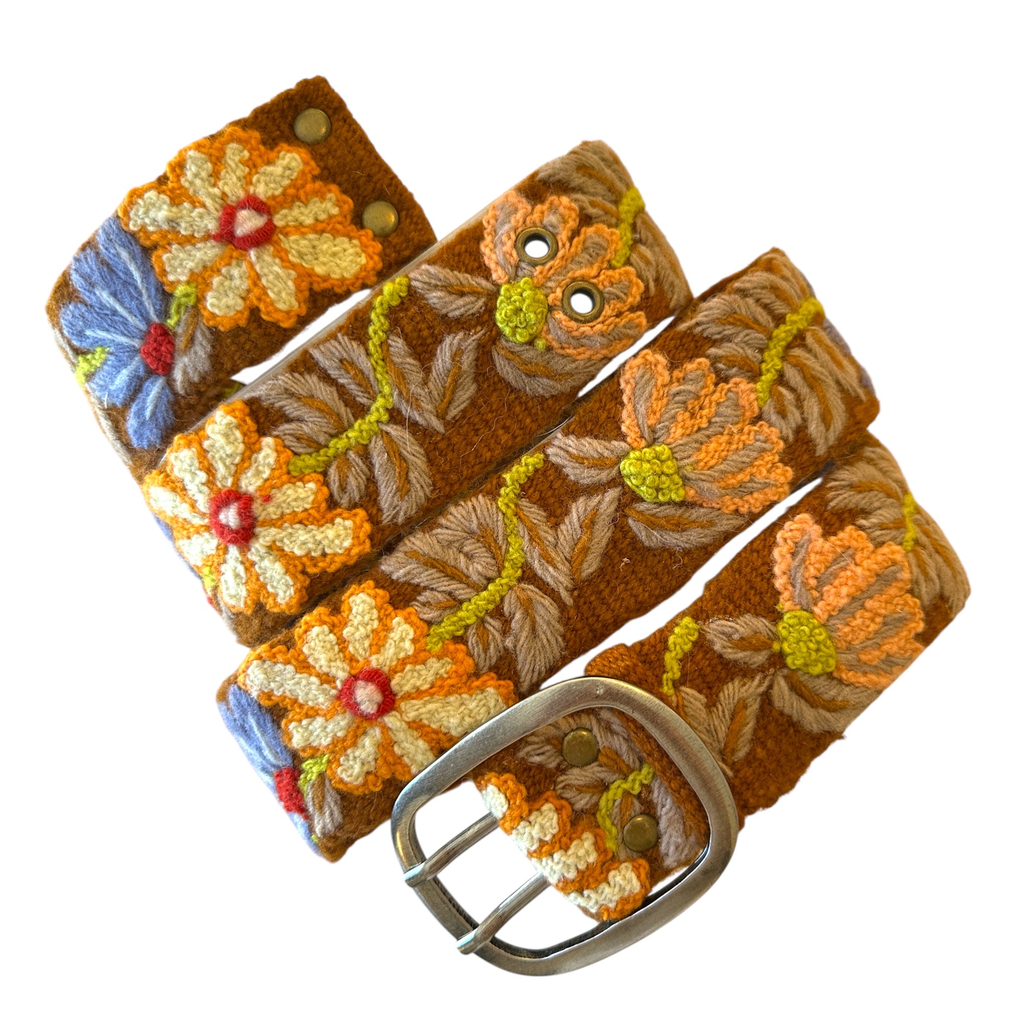 Vintage Boho Peruvian Embroidered Belt Peruvian Embroidered Belts - Etsy main image 4