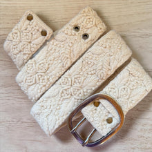 Load image into Gallery viewer, Peruvian Hand Embroidered Belt , Wool Belt, Statement Belt -  White Meadow
