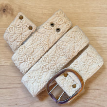 Load image into Gallery viewer, Peruvian Hand Embroidered Belt , Wool Belt, Statement Belt -  White Meadow
