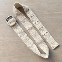 Load image into Gallery viewer, Peruvian Hand Embroidered Belt , Wool Belt, Statement Belt -  White Meadow
