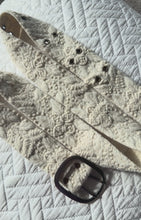 Load and play video in Gallery viewer, Peruvian Hand Embroidered Belt , Wool Belt, Statement Belt -  White Meadow
