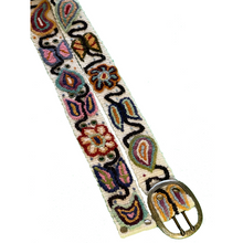 Load image into Gallery viewer, Embroidered Andina  Belt - Peruvian, Handmade Flower Belt -  Andina Blossom - Off White
