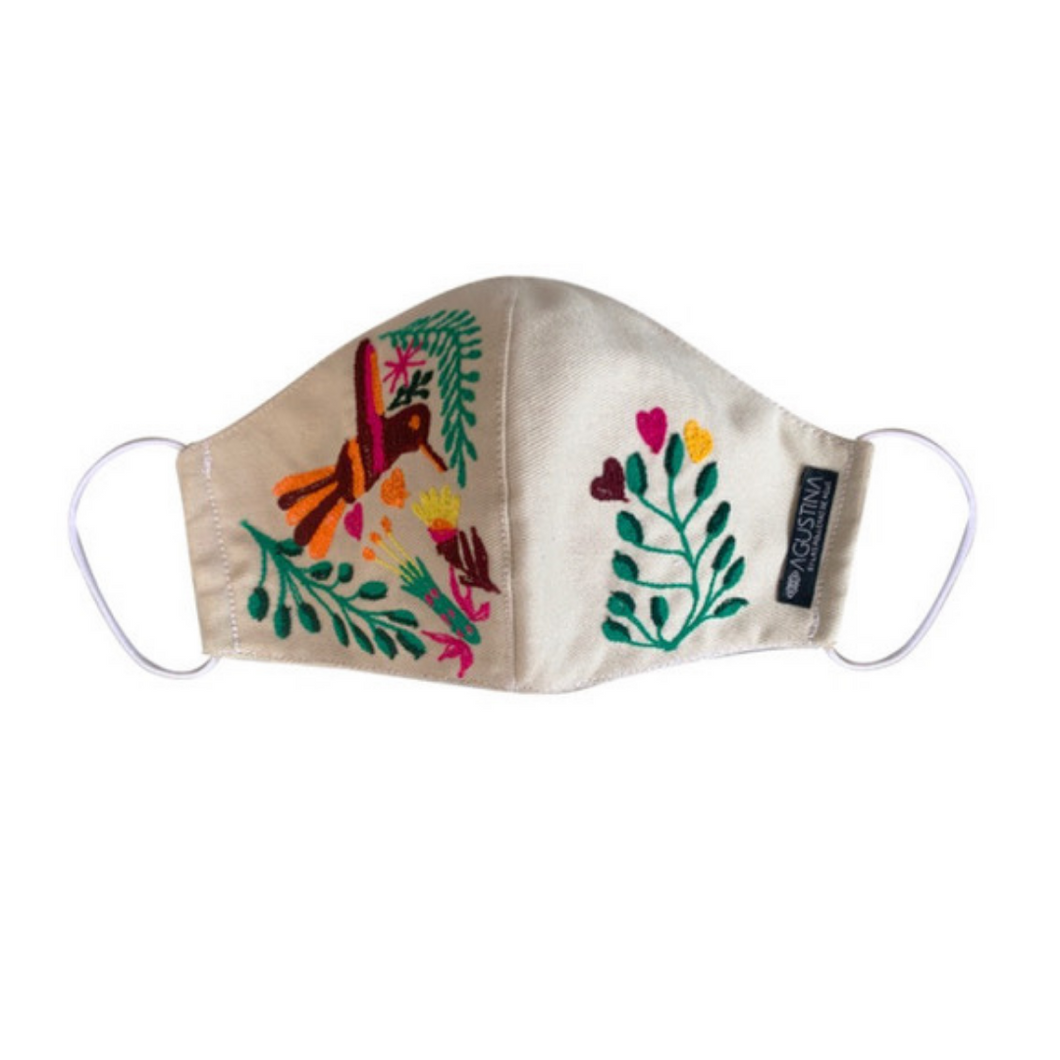 Huaylluta Cream - Embroidered Face Mask
