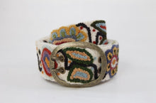 Load image into Gallery viewer, Embroidered Andina  Belt - Peruvian, Handmade Flower Belt -  Andina Blossom - Off White
