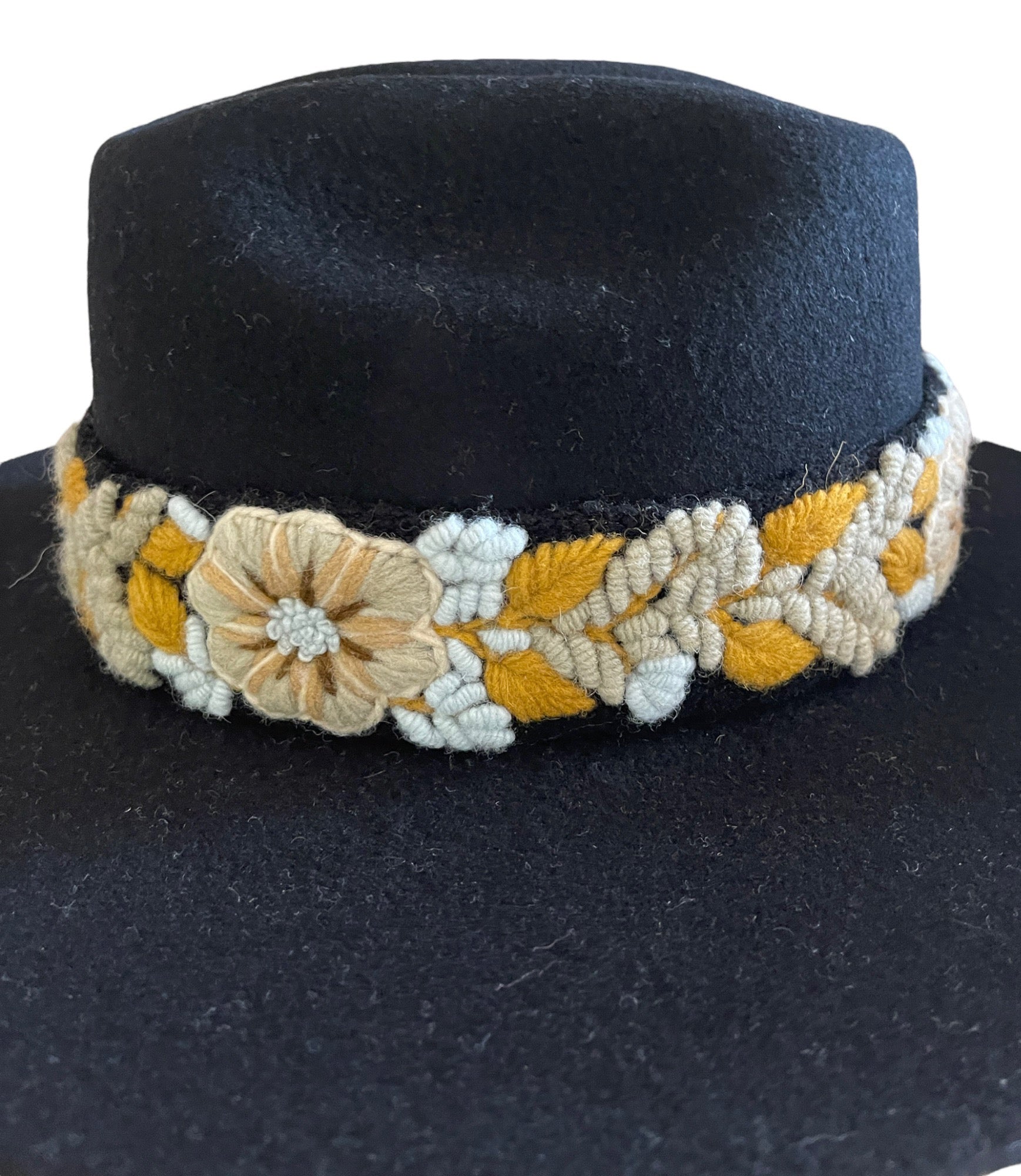 Fedora Hat - Wool Felt Hat, Wide Brim Hat , Embroidered  display picture 2