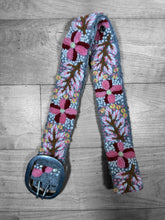 Load image into Gallery viewer, Embroidered Flower Belt, Peruvian, Handmade - Heather Grey/Pink
